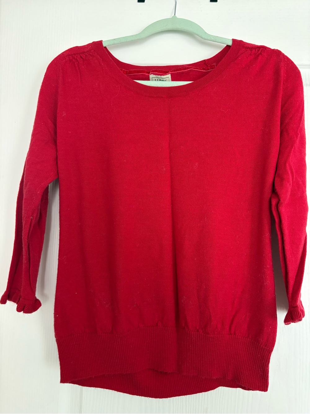 L.L.Bean Red Wool Crewneck Sweater